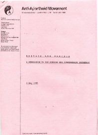 A Memorandum to the Foreign and Commonwealth Secretary