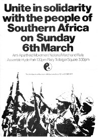 Leaflet publicising a rally in Trafalgar Square