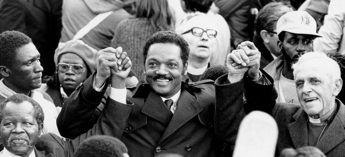 Oliver Tambo, AAM President Trevor Huddleston and US civil rights activist Jesse Jackson