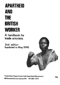 Handbook on apartheid for trade unions