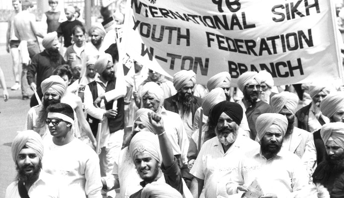 A Sikh contingent on the AAM’s March 