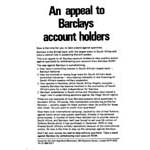 bar16. Appeal to Barclays account holders